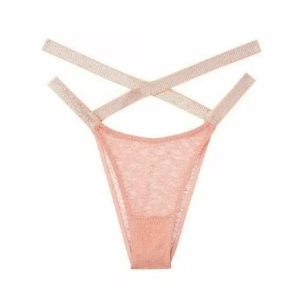 ‼️NWT‼️Victorias Secret Very Sexy Brazilian Strappy Lace Pink Thong Small